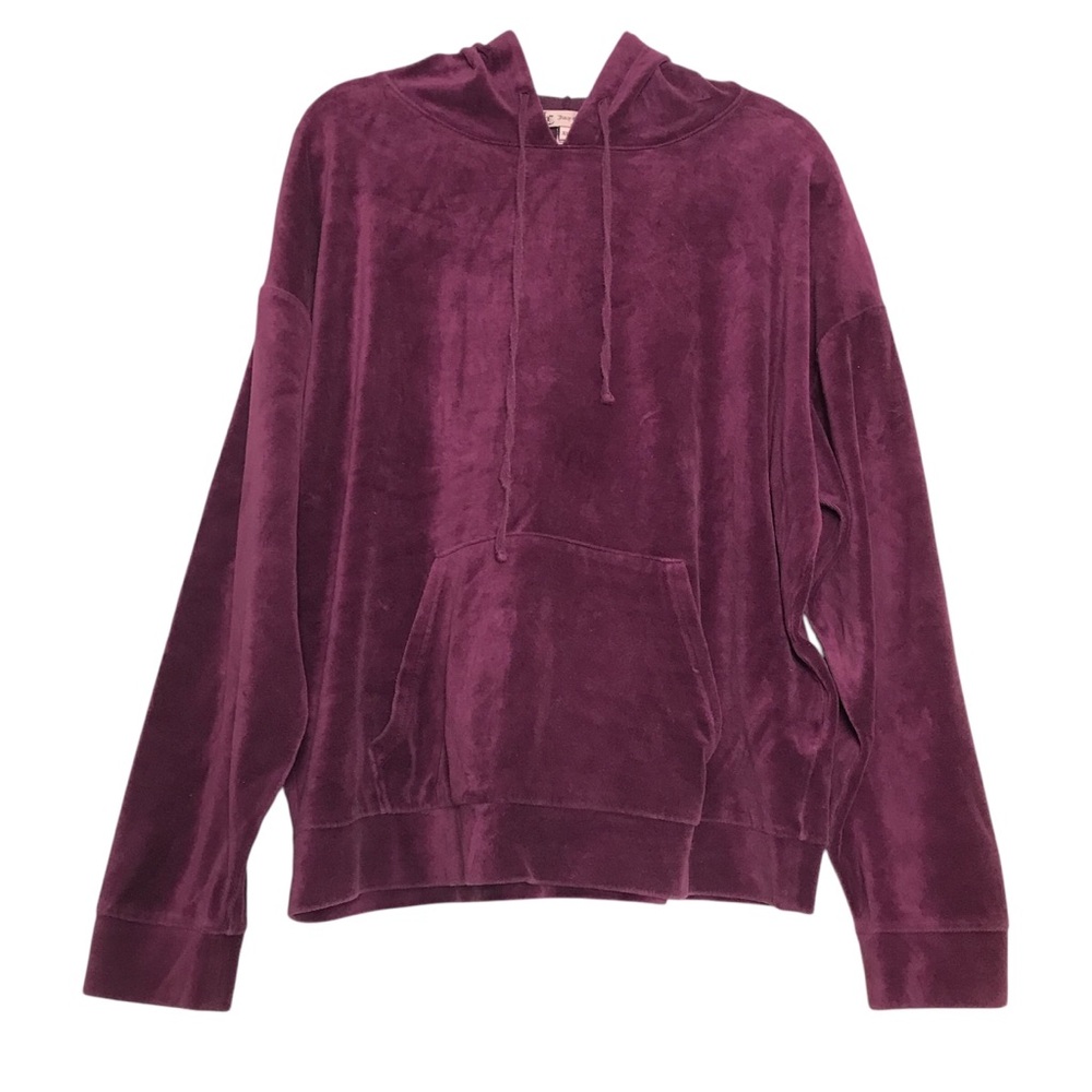 Juicy Couture Purple Velour Graphic Print Pullover Track Suit Hoodie Womens XL